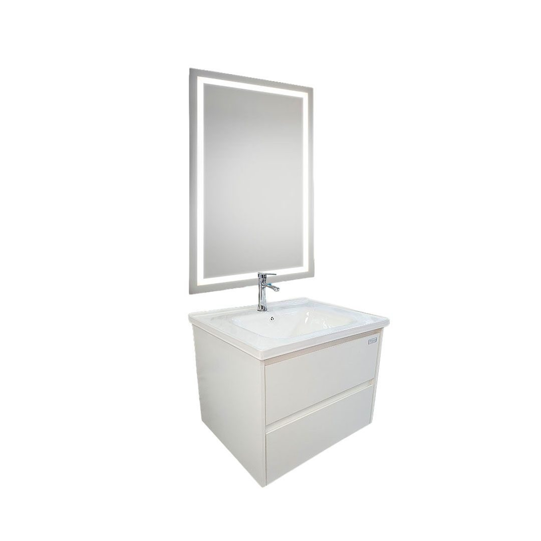 MUEBLE VANITORIO BLANCO 60X47X45 + ESPEJO LED